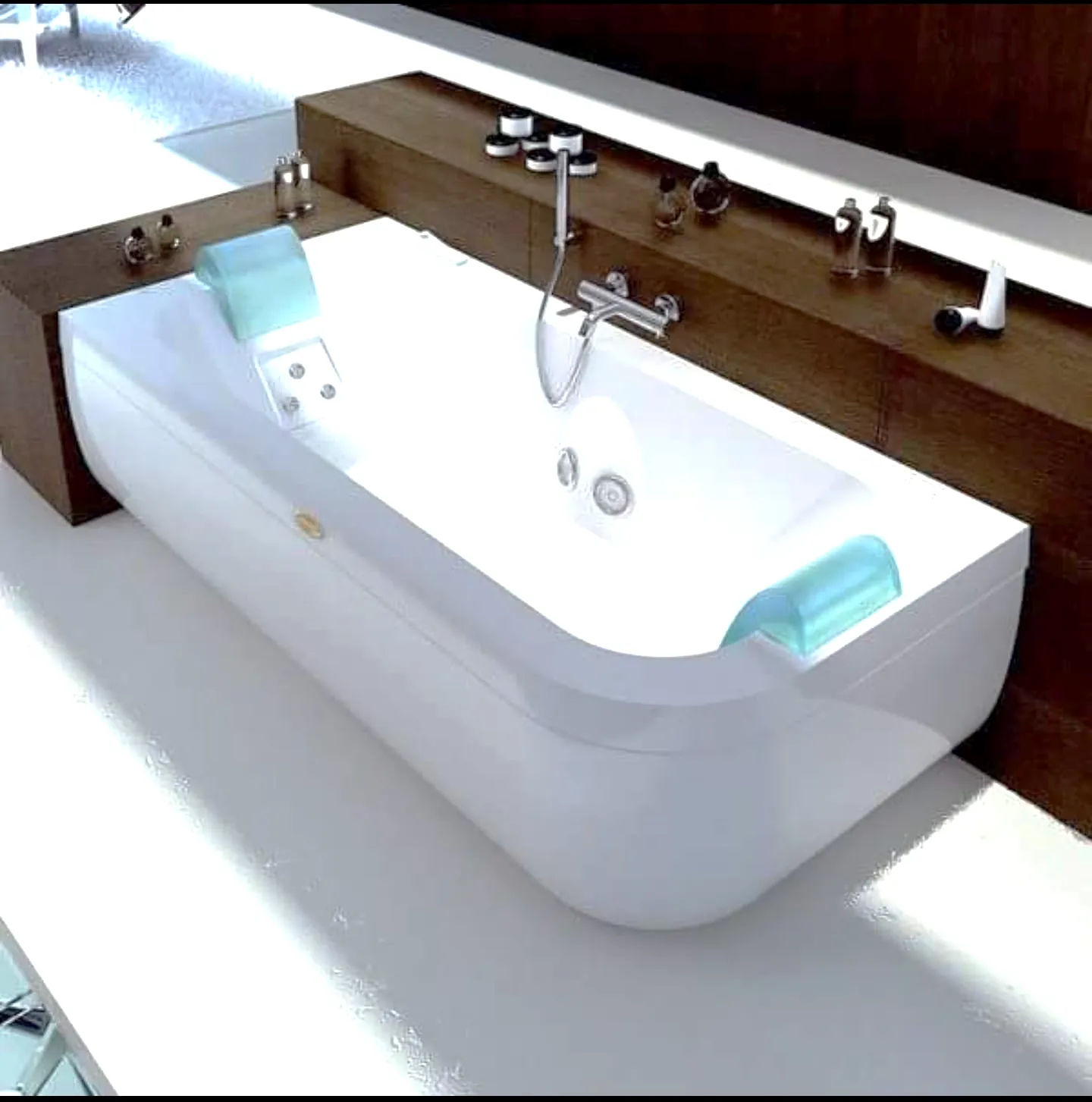 White hydromassage bathtub